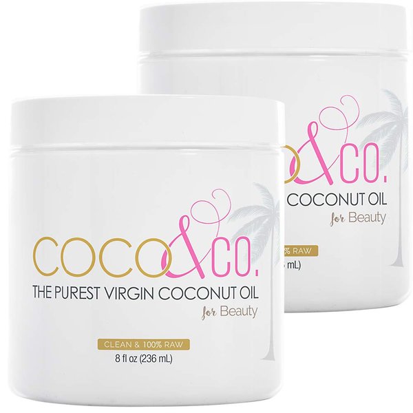 Pure Extra Virgin Coconut Oil for Hair & Skin, Clean Beauty Grade, Organic by COCO & CO. 8 Fl Oz (Pack of 2)