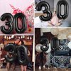 40 Inch Black 30 Number Balloons, Jumbo Foil Balloons for 30th Birthday Party Decorations Supplies / 30th Anniversary Event