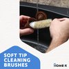 HOME-X Soft-Tip Cleaning Brush Set, Soft Scrub Brush with Long Handle, Handy Crevice-Cleaning Tool, Glassware-Cleaning Brush, Set of 3