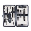 FIXBODY Manicure Pedicure Set - Nail Clippers Toenail Clippers Kit Includes Cuticle Remover with Black Leather Travel Case, Gift for Men and Women, Birthday Gifts for him