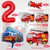 Fire Truck Party Decorations 2 Years Old,Fire Truck Birthday Party Balloons Fire Party Balloons Jumbo Fire Truck Balloon for Campfire Hunting Decor Rescue Theme Party Firefighter Party Supplies