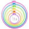 Caydo 6 Pieces Embroidery Hoops and 15 Needles, Plastic Circle Cross Stitch Hoop Ring Embroidery Circle Set, 3.4 inch to 10.4 inch (Multicolor)