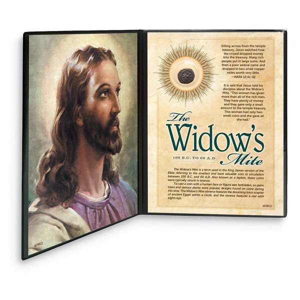 Widows Mite Coin– Widows Mite Coin for Collectors in Protective Portfolio | Authentic Bronze Coin |Circulated During Biblical New Testament, 100 B.C. - 60 A.D. | Ancient Coin