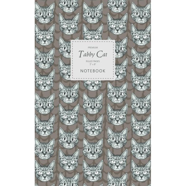 Tabby Cat Notebook - Ruled Pages - 5x8 - Premium: (Brown Edition) Notebook 96 ruled/lined pages (5x8 inches / 12.7x20.3cm / Junior Legal Pad / Nearly A5)