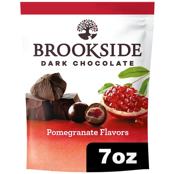 BROOKSIDE Dark Chocolate and Pomegranate Flavored Snacking Chocolate Bag, 7 Oz