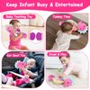 Baby Sensory Toys 0-6 3-6 Months Musical Stuffed Animal Plush Pink Seahorse for Infant 6-12 Month Tummy Time with Baby Mirror Newborn Crinkle Developmental Toy Girls Boys Birthday Gifts 0-3 4 5 Month