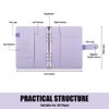 Sooez A5 Notebook Binder, 6 Ring Planner with Stylish Design, Loose Leaf Personal Organizer Binder Cover with Magnetic Buckle Closure, PU Leather Binder for Women with Macaron Colors (Lavender)