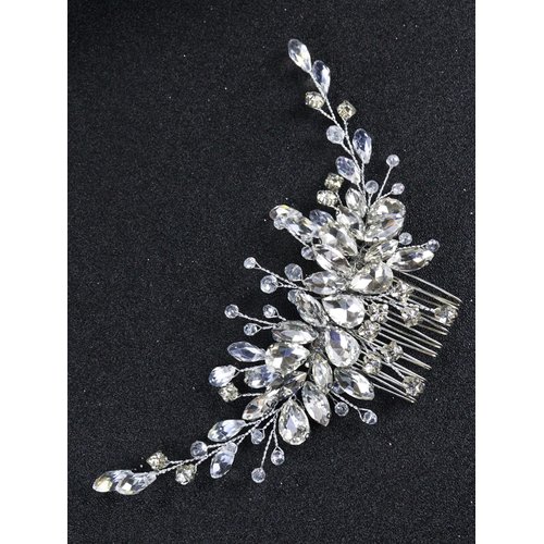 Brihasory Silver Bridal Wedding Hair Comb Handmade Rhinestone and Crystal Wedding Hair Accessories for Brides Elegant Party Prom Tiaras for Girls and Women Anniversary Valentine's Day Bridesmaid Gifts