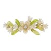 2PCS Lily of the Valley Flower Pearl Spring Hair Clips for Women Girls, Pretty Flower Jewelry Metal Clip Cute Female Barrette Hairpin Hair Accessories (Green-2pcs)