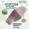 Platinum Sew in Hair Extensions Real Human Hair for Women,Platinum Sliver Color Weft Hair Extensions Human Hair Bundles Hand Tied Weft Hair Extensions Soft Straight Real Human Hair Extensions