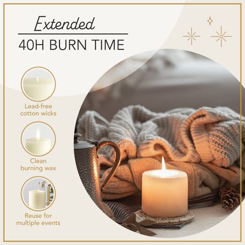 Set of 3 Pillar Candles 3" x 3" Unscented Handpoured Weddings, Home Decoration, Restaurants, Spa, Church Smokeless Cotton Wick - Ivory