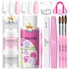 Saviland Acrylic Nail Kit: 0.5Oz Clear/White/Pink Acrylic Powder and Liquid Set with Nail Brush Nails Kit Professional Acrylic Powder Nail Kits for Beginners Nail Extension Home DIY & Nail Salon