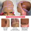SOKU 13x6 Lace Front Wigs Pre Plucked 32 Inch Long Straight Lace Frontal Wigs with Baby Hair Ombre Pink Synthetic Wigs with Light Pink Roots Free Part Glueless HD Silky Straight Wigs for Women