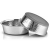 URBUDDIES 2 Pack Hammered Stainless Steel Cat Bowls, Premium Metal Cat Bowls with Non Slip Rubber Bottom, Dishwasher Safe, Easy to Clean, 2 Cup, Gray Bottom