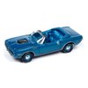 Johnny Lightning 1971 Plymouth Barracuda Convertible Blue Fire Metallic with Blue Interior Mecum Auctions Limited Edition to 2496 Pieces Worldwide Hobby Exclusive Series 1/64 Diecast Model Car