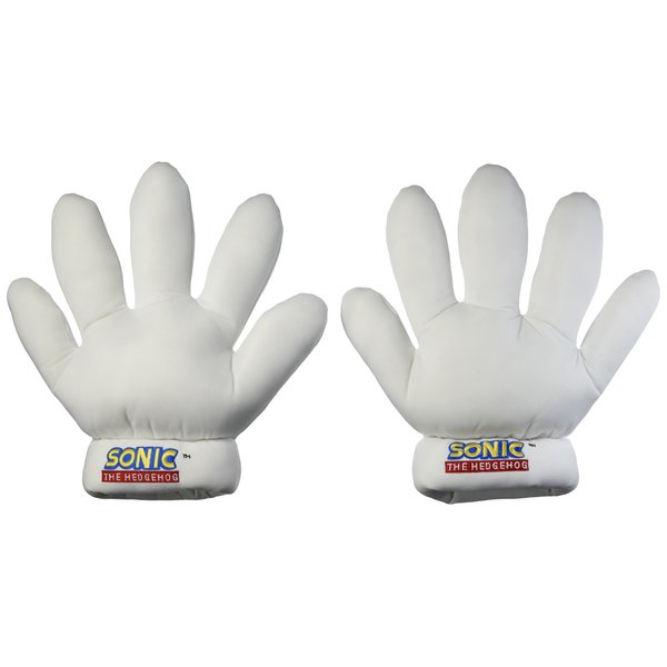 GE Animation Great Eastern GE 8805 Sonic The Hedgehog Stuffed Plush Gloves, 11", White