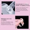 French Tip Nail Stamp - 4PCS Nail Art Stamper Kit Clear Silicone Nail Stamping Long & Short Jelly Stamper for Nails with Scrapers Nail Stamper Kit for French Manicure