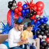 132PCS Black Red and Blue Balloons Arch Garland Kit, Spider Theme Balloon Arch for man with Balloons for Baby Shower Spider Theme Birthday Party Decorations