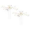 Shegirl Bridal Wedding Hairpin Delicate Pearl Rhinestone Hair Jewelry Manual Silver Headpiece Wedding Accessories for Bridal and Women 2PCS(Silver)