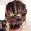 Foryysa Bridal Wedding Hair Pins for Women Rhinestone Leave Headpiece Elegant Handmade Flower Headwear Sparkly Vine Design (2 pcs)