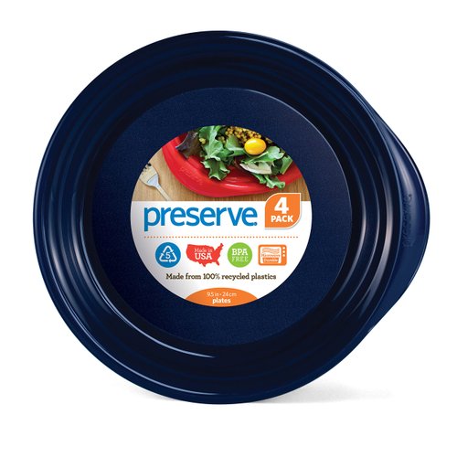 Preserve Everyday Tableware Plate, Set of 4, Midnight Blue