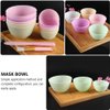 Healifty 3Pcs Diy Face Mixing Bowl Facial Mud Bowl Silicone Facemask Bowl Cosmetic Beauty Tool for Home Salon Spa Face Skin Applicator Bowl (Green)