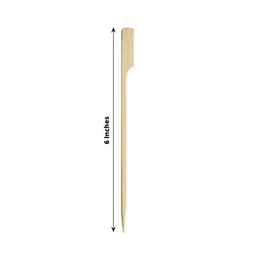 Efavormart 100 Pack - 6" Eco Friendly Paddle Shaped Bamboo Skewers, Cocktail Picks