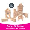 Edushape Wood-Like Soft Baby Blocks for Toddlers 1-3, 30 Pieces Regular Size - Edu-Blocks Soft Blocks Foam Blocks - Stacking Blocks Building Blocks for Daycares and Preschools