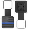 OGYE 2 Inch Trailer Hitch Cover with American Flag, Metal Trailer Hitch Cover Fit for 2 Inch Hitch Receivers Class 3 4 5,2'' Rubber Hitch Tube Cover Plug Cap (Black&Thin Blue line)
