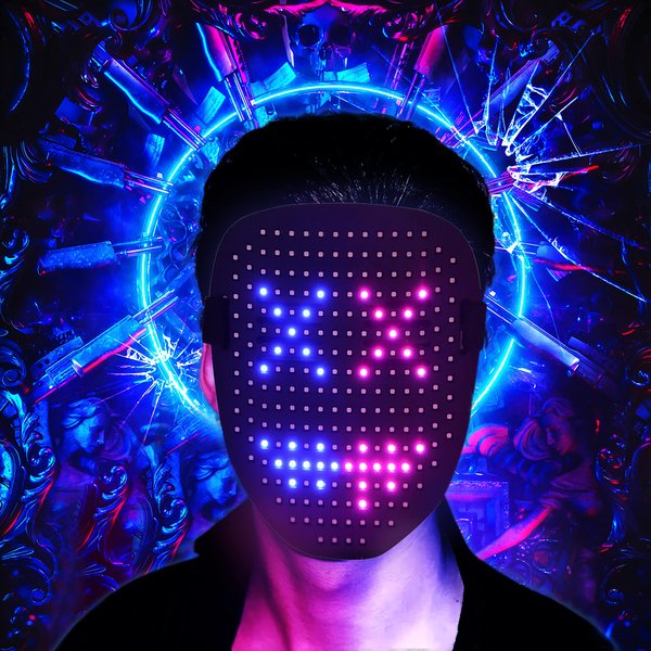 CASEIER Led Mask, Led Face Mask - 2024 Upgraded Led Mask Halloween with Gesture Control Light Up Toy for Kids, Perfect Gifts for Christmas and New Year