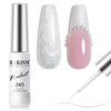 RARJSM Pearl White Gel Liner Nail Art Pearlescent Silver Shell Glitter Swirl Effect Gel Nail Polish 8ml Build in Thin Brush Painted Drawing Striper Gel Polish Soak off Curing Requires for Home Salon