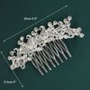 Brihasory Crystal Bride Wedding Hair Comb Silver Rhinestone Bridal Hair Accessories for Bride Party Prom Head Pieces Flower Hair Sides Elegant Hair Clips for Women and Girls Bridesmaids Gifts
