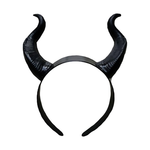 Boxkat Halloween Black Devil Horns Headband Devil Dress Up Hair Hoop Hair Accessories for Halloween Cosplay Costume Party