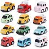 ZRCCOX Toddler Cars Toys for Kids Ages 3-5 Boys and Girls, 12-Pack Pull Back Cars Die-Cast Alloy Toy Cars Vehicle Set, Christmas Birthday Gifts Cars for Toddlers 1-3, fire truck toy