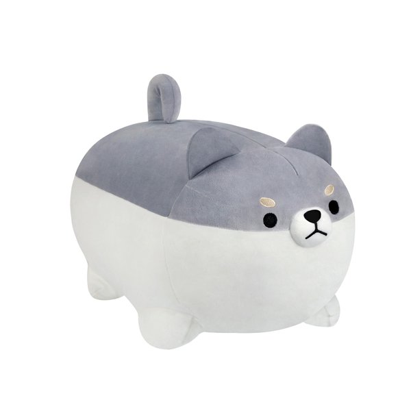 AFAN 11.8” Kawaii Shiba Inu Dog Plush Pillow Corgi Stuffed Animal Toy Doll Gifts for Valentine, Plush Toy Gifts for Boys Girls (Gray)