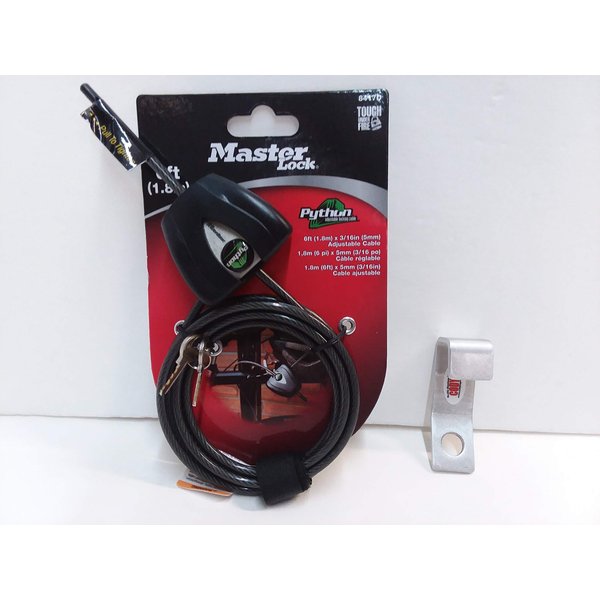 Cooler Fits Compatible with Pelican Elite Hard Ice Chests Secure Heavy Duty Locking Bracket for Ultimate Cooler Protection CodyCo Aluminum Bracket & Master Python 6 Ft Lock Cable