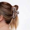 Kitsch Fabric-Wrapped Claw Clip - Medium Open Shape Hair Clips for Women | Medium Hair Claw Clips & Jaw Clips| Claw Clips for Thick Hair | Claw Hair Clips for Girls (1pc, Leopard)