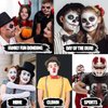 Jim&Gloria Black and White Face Paint + Painting Brush + UV Glow Tattoos, Sweatproof & Water Resistance Paints, Professional Palette Makeup Kit for Halloween SFX Costume Skeleton Clown Joker Mime