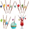 36 Pcs Fishing Birthday Party Decorations Fish Cupcake Pole Picks Fishing Themed Party Supplies Little Fisherman Tropical Appetizer Pick Cocktail Decoration for Tropical Party Cocktail Cake Decor