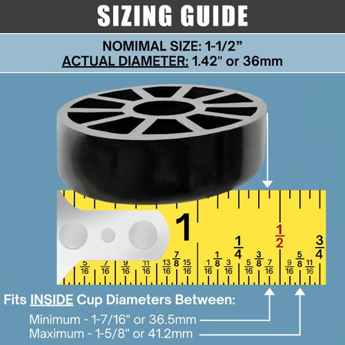 Forever Glides Wrought Iron Patio Furniture Feet Cap Glides and Outdoor Table and Chair Leg Floor Protector Pads - 1.5 Inch - 24-Pack - Black