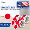 Perco Red 2-Inch Round Circle Dot Sticker Labels - Multi-Roll Pack (3 Rolls, 500 Labels Each) - Permanent Adhesive, Vibrant Colors, Strong Hold - Perforated for Easy Use - Made in USA