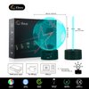 Elstey Soccer 3D LED Night Light Touch Table Desk Optical Illusion Lamps, 7 Color Changing Lights with Acrylic Flat & ABS Base & USB Charger