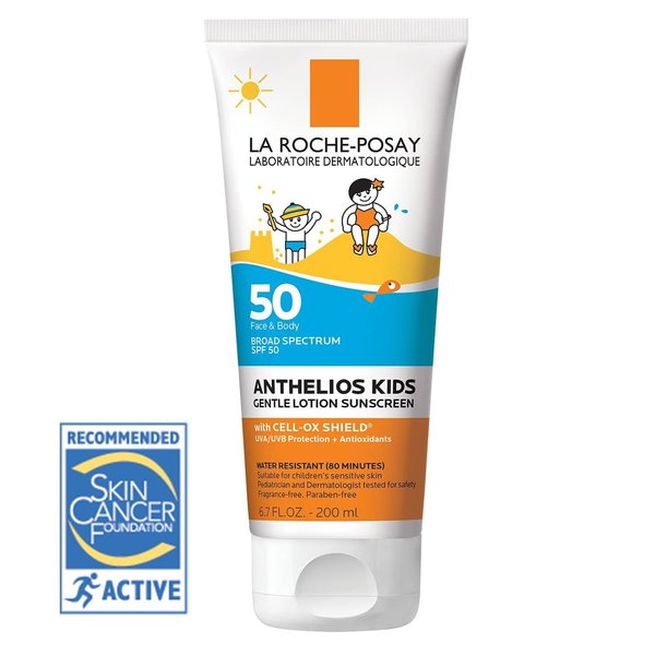 La Roche-Posay Anthelios Kids Gentle Lotion Sunscreen SPF 50, Kids Sunscreen for Face and Body, Oxybenzone Free, Pediatrician and Dermatologist Tested