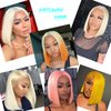 YATUWIN Bob Wig Human Hair 613 Lace Front Wig Human Hair 180% Density Blonde Wig Human Hair Straight Frontal Wigs Human Hair 13X4 Bob Lace Front Wigs Human Hair Short Bob Wigs for Black Women 16 Inch