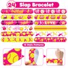 Cherisnowy 48 PCS Softball Party Favors 24PCS Tattoos Stickers 24PCS Slap Bracelets Wristbands Perfect for Themed Birthday Baby Showers or Classroom Rewards Ideal Decor and Gifts for Girls and Boys