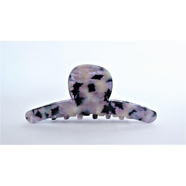 Lavender black and mixed color marbled design hair claw clip for fine, thin hair