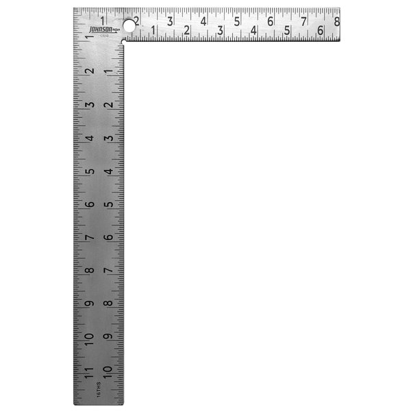 Johnson Level & Tool CS10 Professional Easy-Read Steel Carpenter Square, 8" x 12", Silver, 1 Square