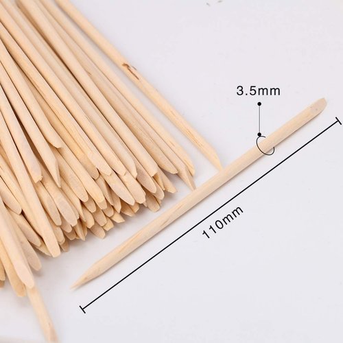 AHIER 50PCS/150PCS/500PCS/1000PCS Nail Art Orange Wood Sticks Cuticle Pusher Remover Manicure Pedicure Tool 110mm (150P)