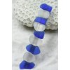 Genuine Surf Tumbled Frosted White and Blue Sea Glass French Barrette Hair Clip 4" or 100 mm Length - Quantity of 1
