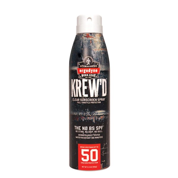 Ergodyne KREW’D 6353 Sunscreen Spray, Broad Spectrum SPF 50, Water Resistant, 5.5 oz